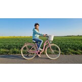 Meisjesfiets - 26 inch - met 7 versnellingen - roze crème