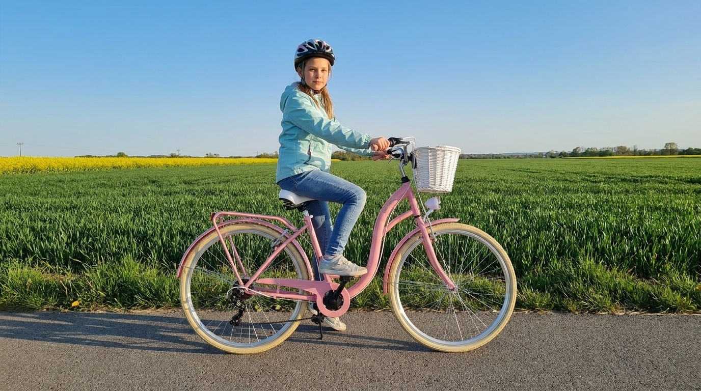 Meisjesfiets - 26 inch - met 7 versnellingen - roze crème