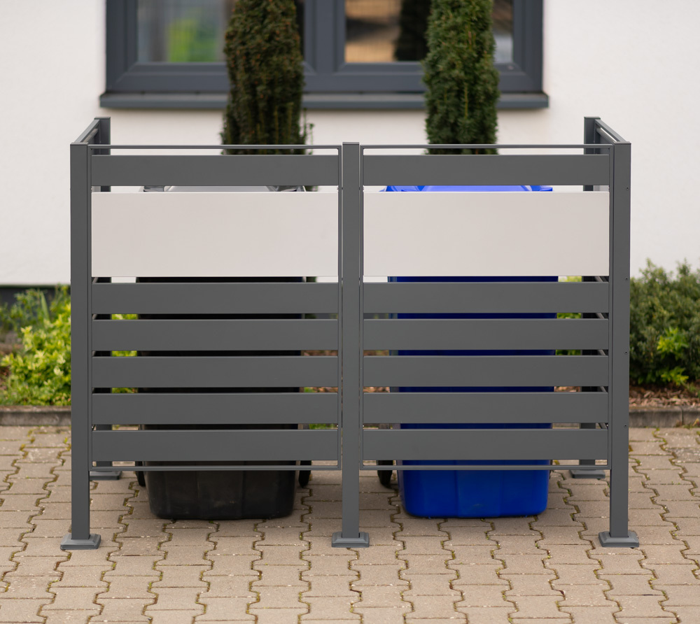 Kliko ombouw Planum - 4 panelen - 2 containers 240L - grijs mix