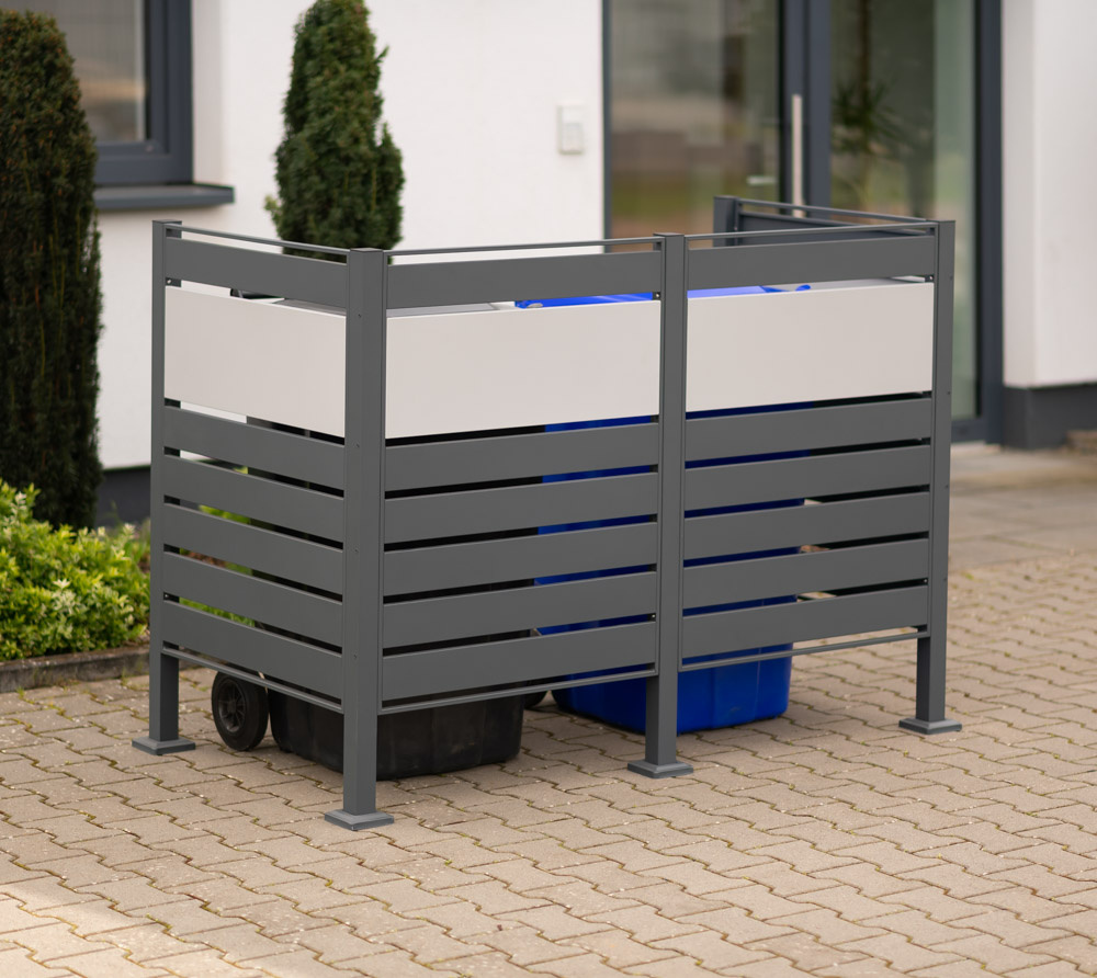 Kliko ombouw Planum - 4 panelen - 2 containers 240L - grijs mix