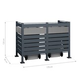 Kliko ombouw Planum - 4 panelen - 2 containers 240L - grijs mix