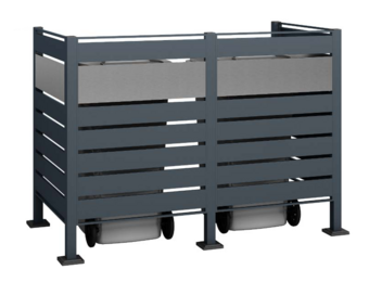 Kliko ombouw Planum - 4 panelen - 2 containers 240L - grijs mix