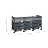 Kliko ombouw Planum - 5 panelen - 3 container 240L - grijs mix