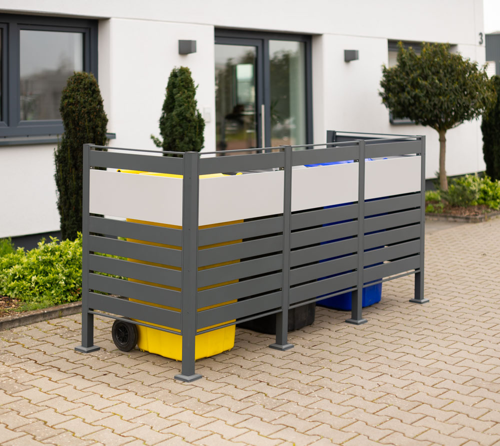 Kliko ombouw Planum - 5 panelen - 3 container 240L - grijs mix