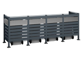 Kliko ombouw Planum - 6 panelen - 4 container 240L - grijs mix