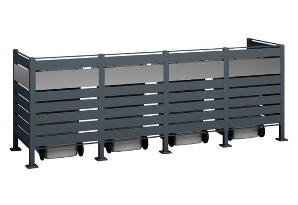 Kliko ombouw Planum - 6 panelen - 4 container 240L - grijs mix