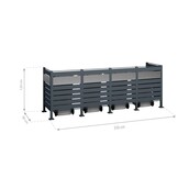 Kliko ombouw Planum - 6 panelen - 4 container 240L - grijs mix