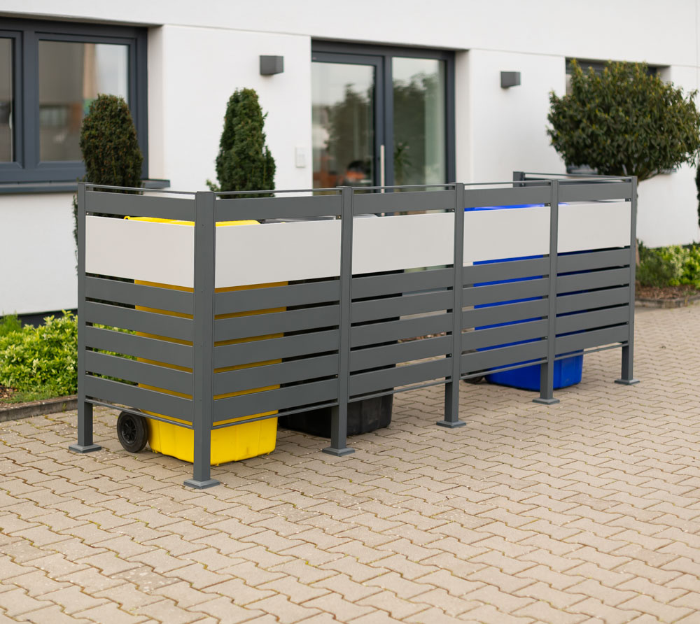 Kliko ombouw Planum - 6 panelen - 4 container 240L - grijs mix