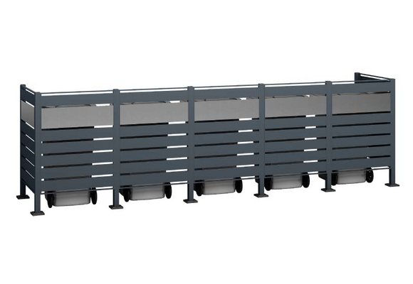 Kliko ombouw Planum - 7 panelen - 5 container 240L - grijs mix