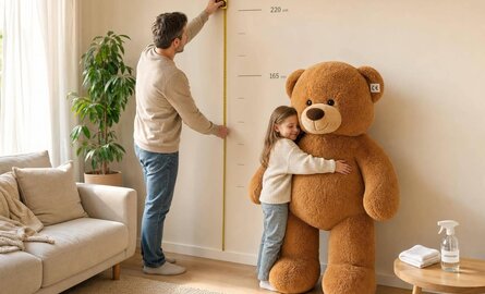 Grote knuffel of XXL knuffelbeer kopen: maten, veiligheid en onderhoud