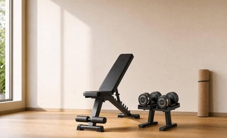 Dumbbells & halterbank: zo stel je een complete thuissportset samen