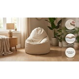 Zitzak fauteuil cappuccino | 70x70x30cm | Kunstleer | EPS-kralen