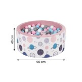 Ballenbak - stevige ballenbad -90 x 40 cm - 400 ballen Ø 7 cm - roze, wit, grijs en lichtblauw