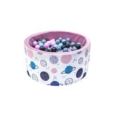 Ballenbak - stevige ballenbad -90 x 40 cm - 400 ballen Ø 7 cm - roze, wit, grijs en lichtblauw