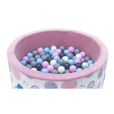 Ballenbak - stevige ballenbad -90 x 40 cm - 400 ballen Ø 7 cm - roze, wit, grijs en lichtblauw
