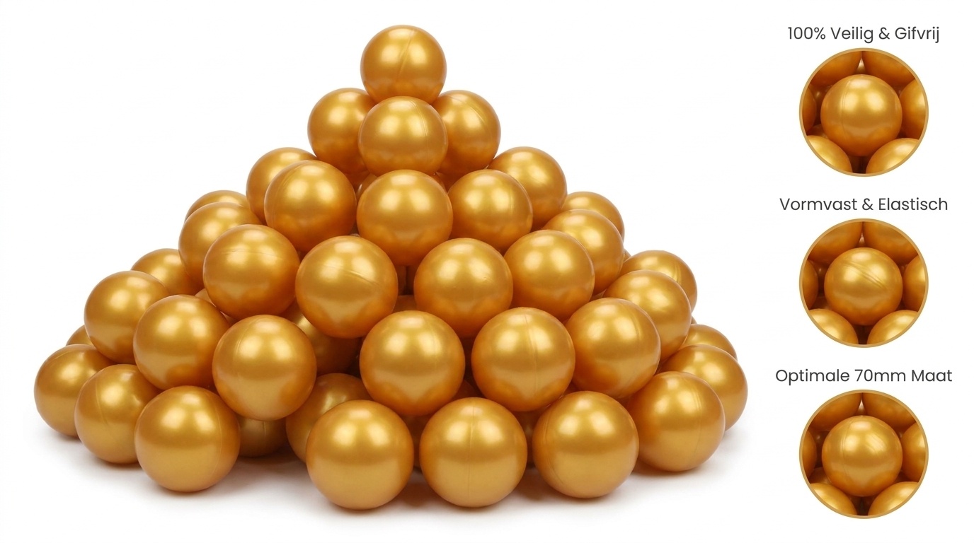 Ballenbak ballen goud (70mm) 1000 stuks