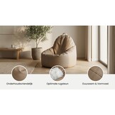 Zitzak zacht cappuccino fauteuil - Kunstleer, 70x70x30 cm