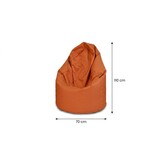 Loungestoel zitzak bruin - 70x70x110cm | EPS-kralen & Polyester