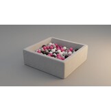Ballenbak - stevige ballenbad - 90x90 cm - 150 ballen Ø 7 cm - wit, roze, grijs, zwart.