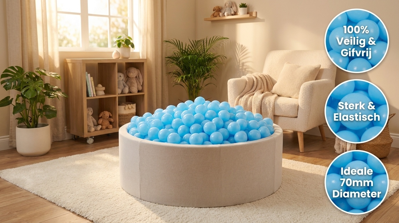 Ballenbak ballen baby blauw (70mm) 1000 stuks