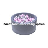 Ballenbak - stevige ballenbad -90 x 40 cm - 400 ballen Ø 7 cm - roze, wit, grijs