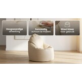 Loungestoel zitzak fauteuil cappuccino kunstleer 70x70x30 cm