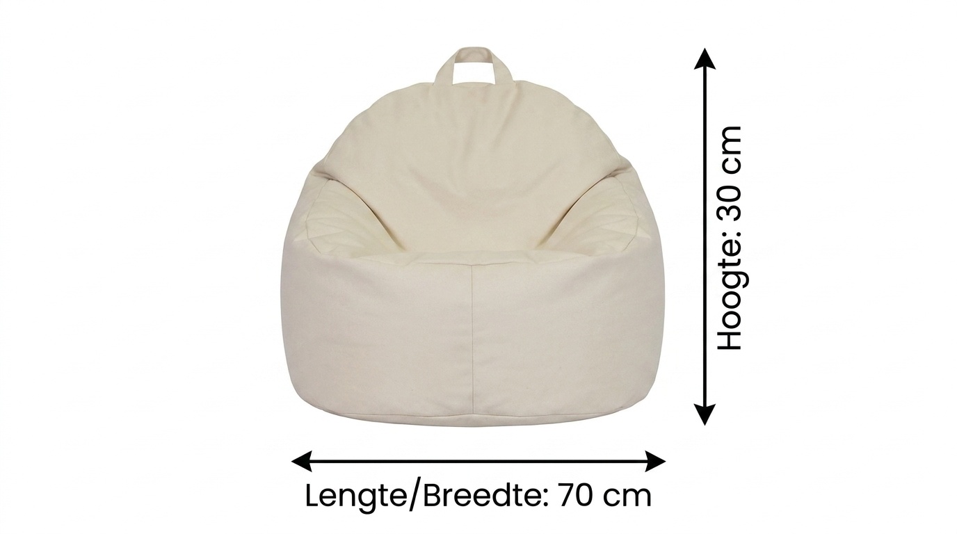 Loungestoel zitzak fauteuil cappuccino kunstleer 70x70x30 cm
