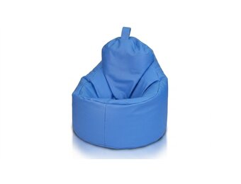 Relaxkussen blauw - Zitzak fauteuil kunstleer 75x70x30 cm