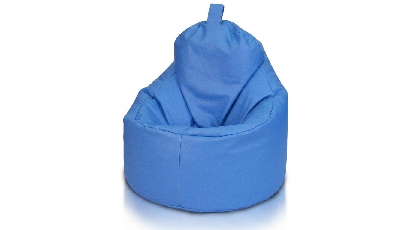 Relaxkussen blauw - Zitzak fauteuil kunstleer 75x70x30 cm