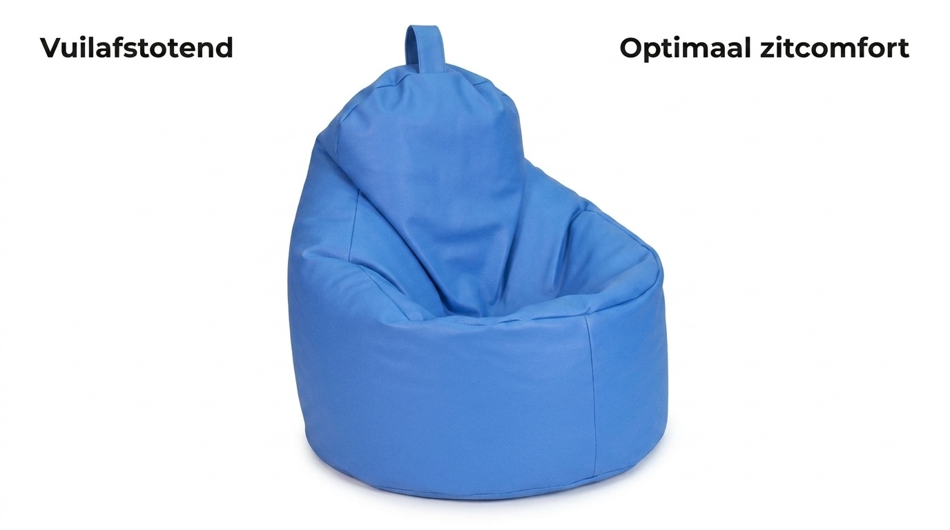 Relaxkussen blauw - Zitzak fauteuil kunstleer 75x70x30 cm