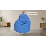 Relaxkussen blauw - Zitzak fauteuil kunstleer 75x70x30 cm