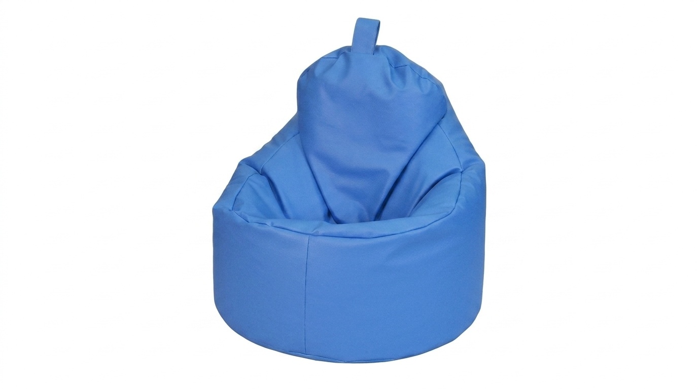 Relaxkussen blauw - Zitzak fauteuil kunstleer 75x70x30 cm