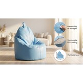 Zitzak fauteuil kunstleer | Lichtblauw | 75x70x30cm | EPS-vulling
