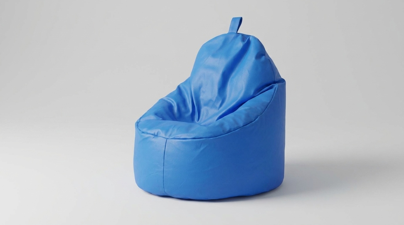 Zitzak fauteuil kunstleer | Lichtblauw | 75x70x30cm | EPS-vulling