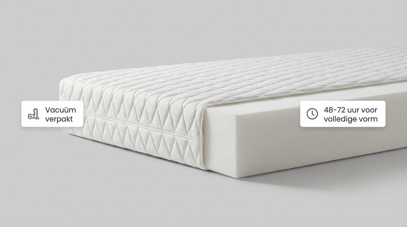 Matras 90x200 koudschuimmatras - H3 hardheid - wasbare hoes