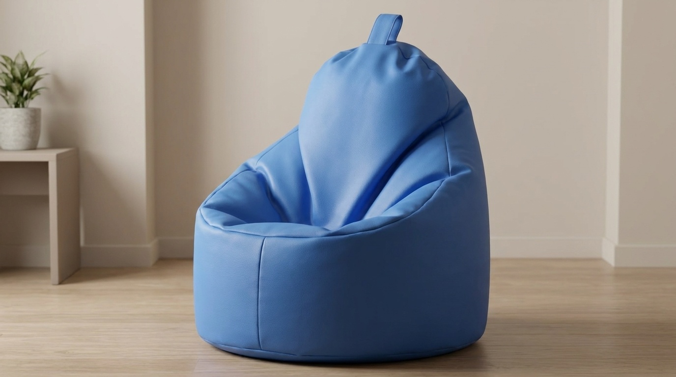 Zitzak fauteuil blauw | Kunstleer | 75x70x30 cm | EU Kwaliteit
