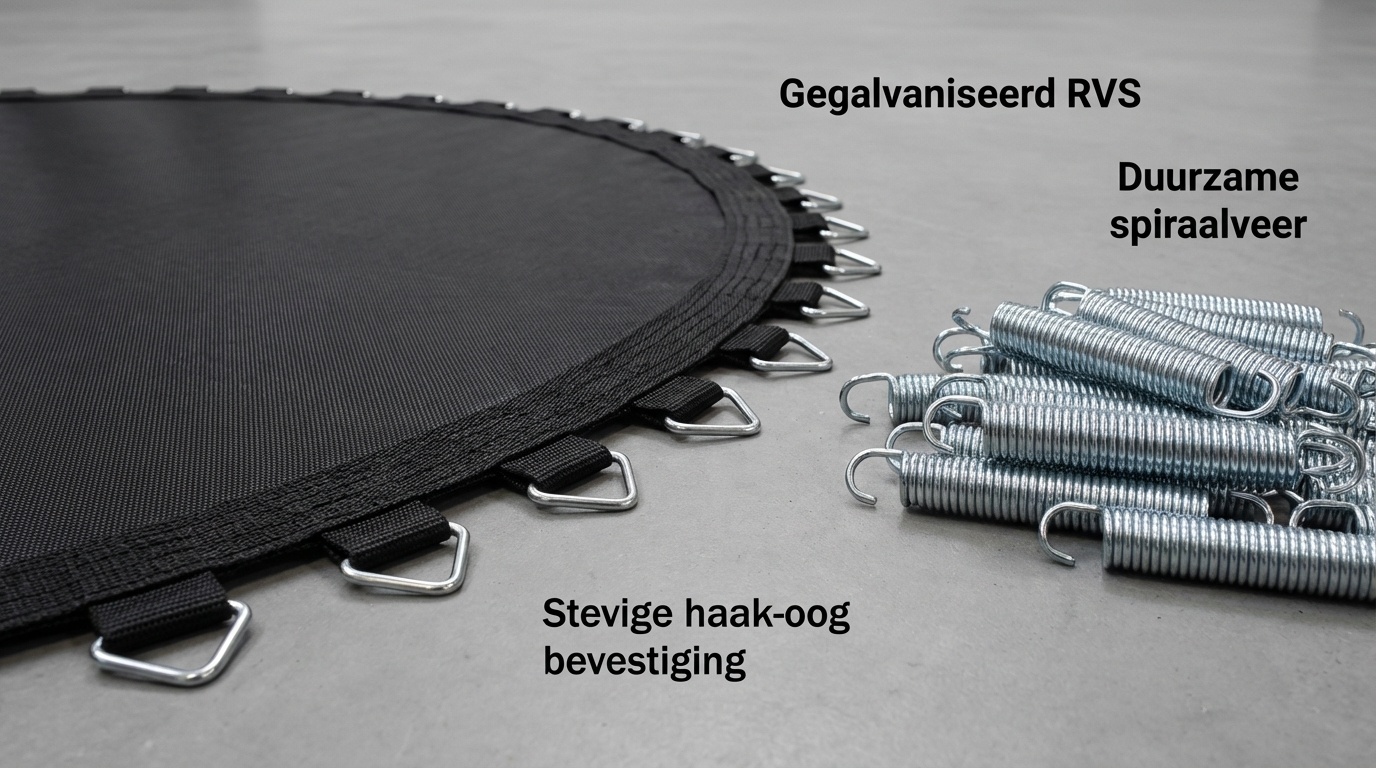 Trampoline springmat & veren set - 42 veren - 8 Ft - 242 cm tot 252 cm diameter