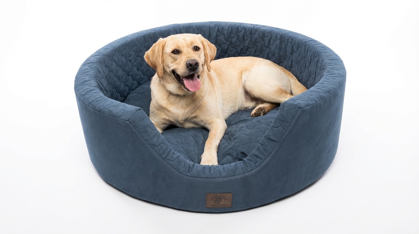 Luxe hondenmand XXL - 90 x 30 cm - wasbare hoes - donkerblauw