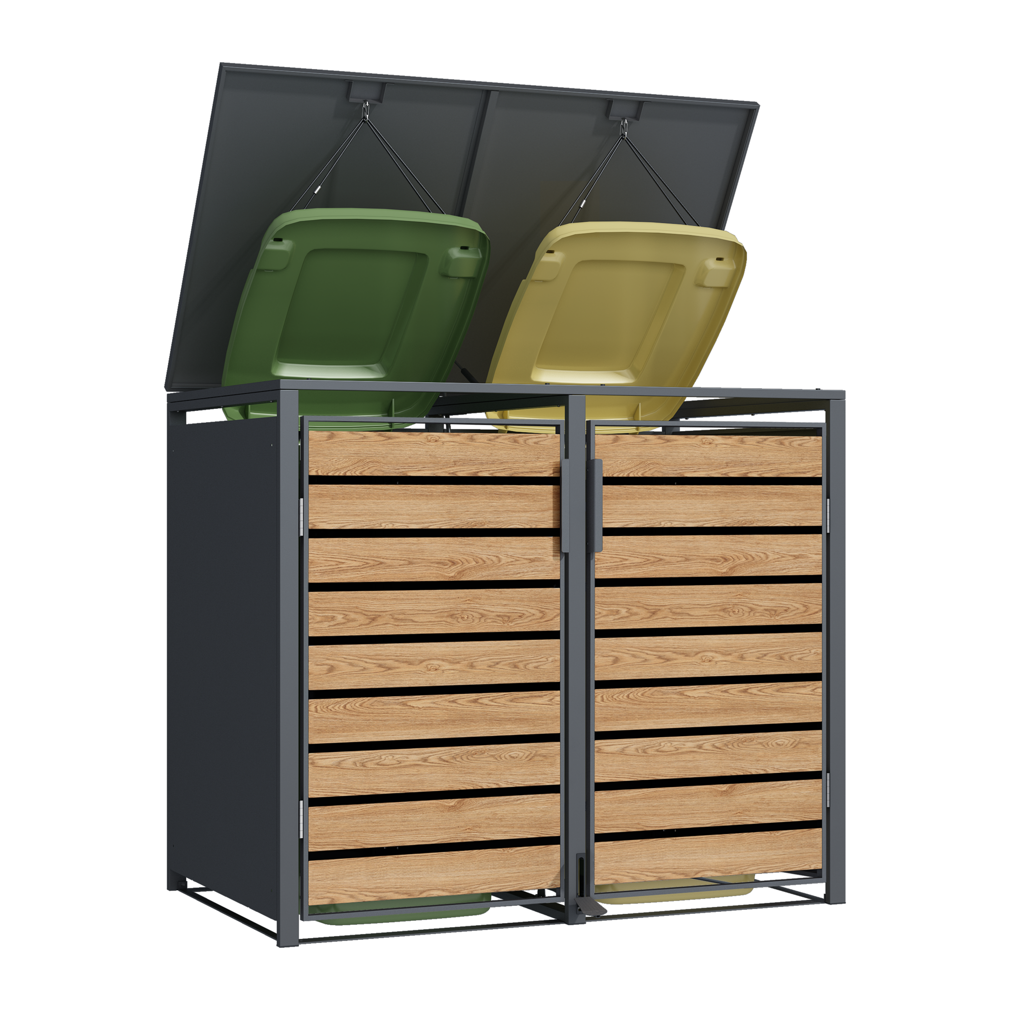 Container ombouw - 2 containers - voetbediening - houtlook