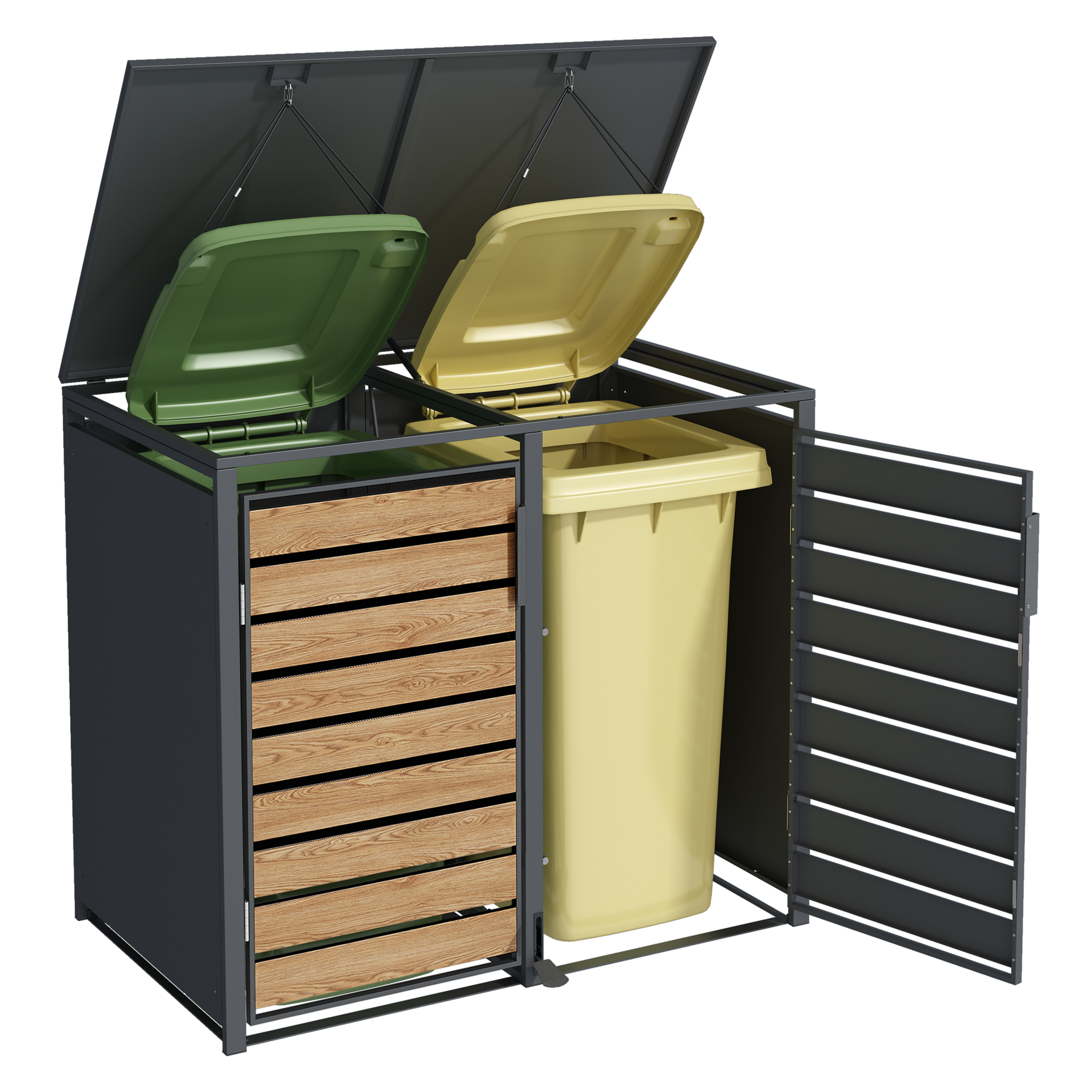 Container ombouw - 2 containers - voetbediening - houtlook