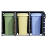 Container ombouw - 3 containers - voetbediening - antraciet