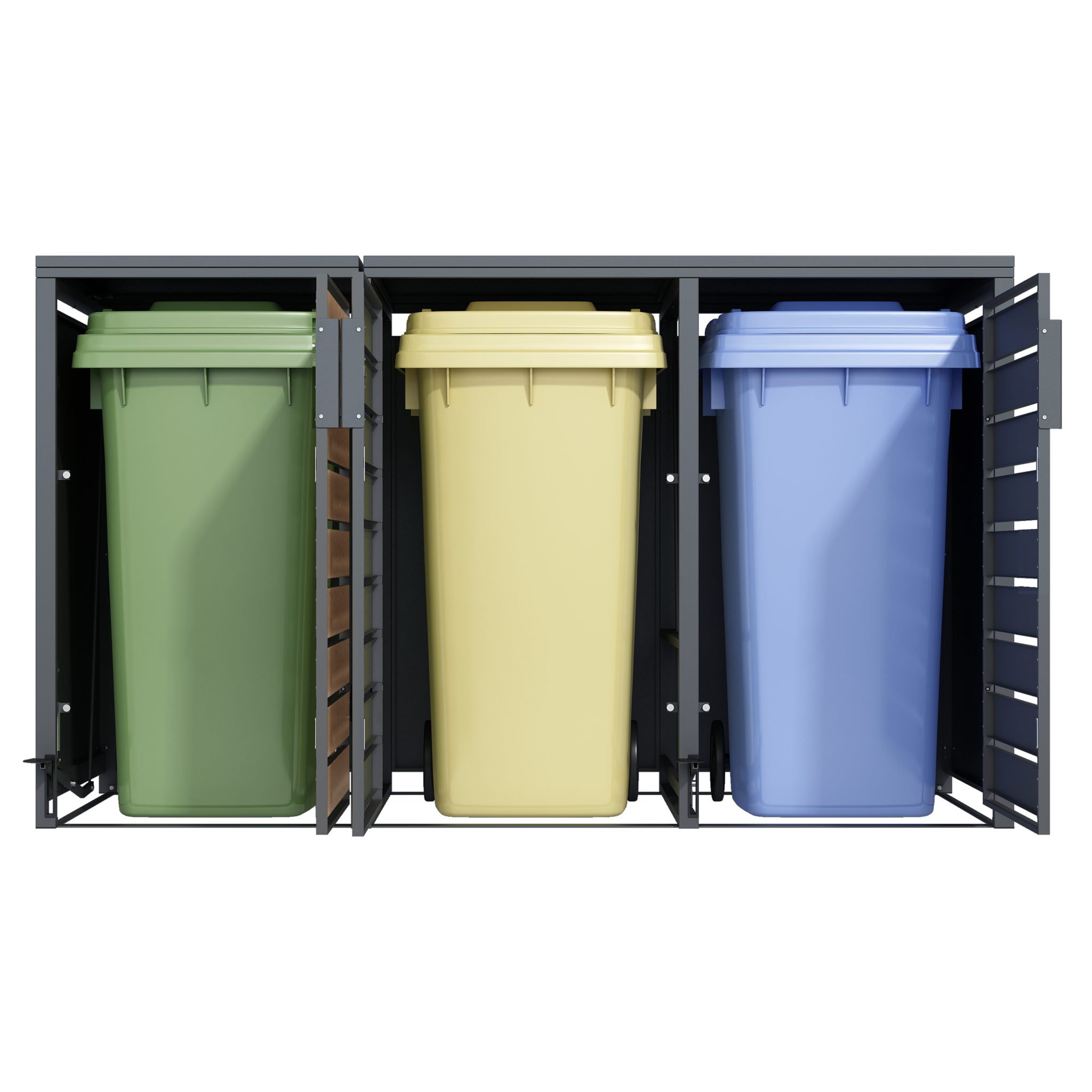 Container ombouw - 3 containers - voetbediening - houtlook