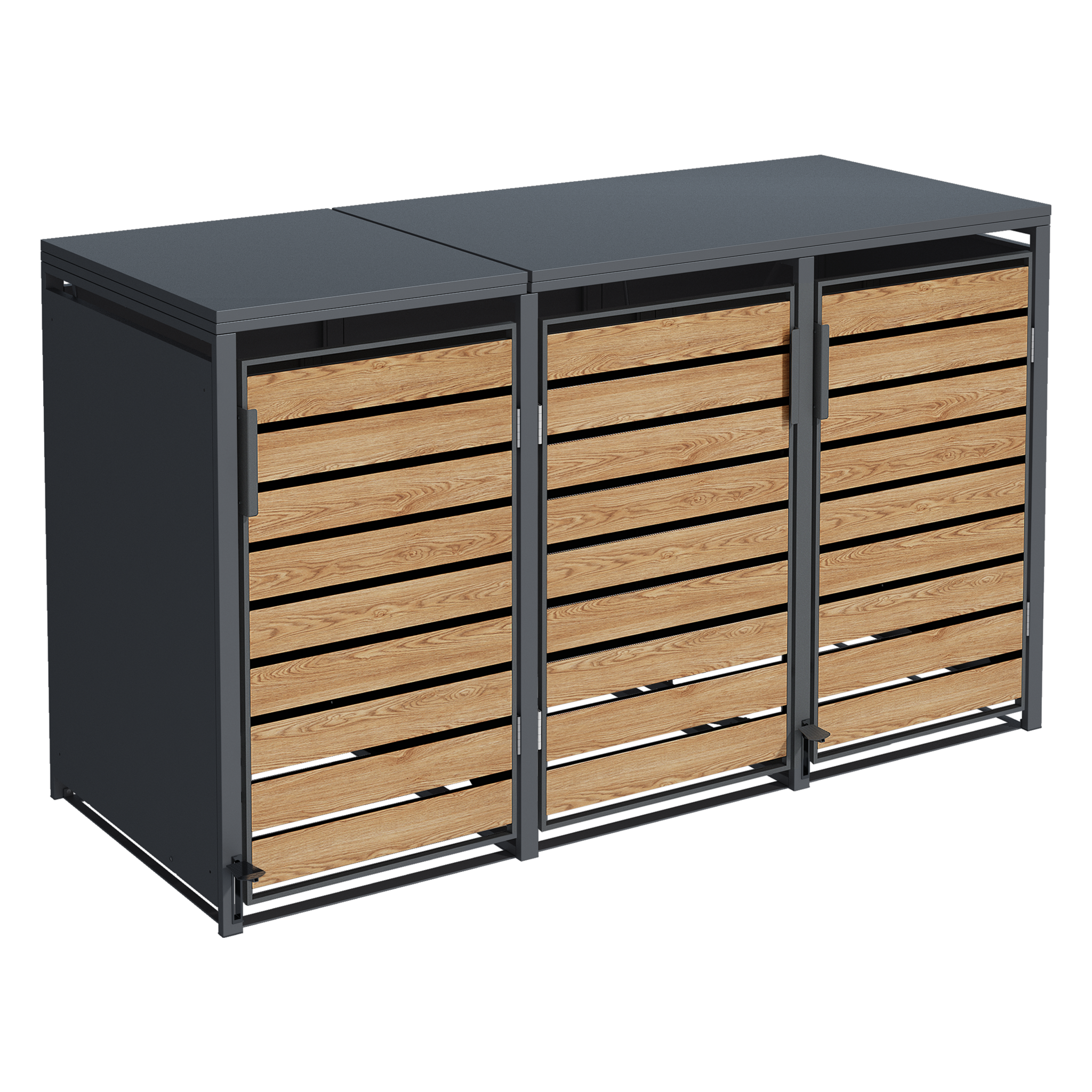 Container ombouw - 3 containers - voetbediening - houtlook