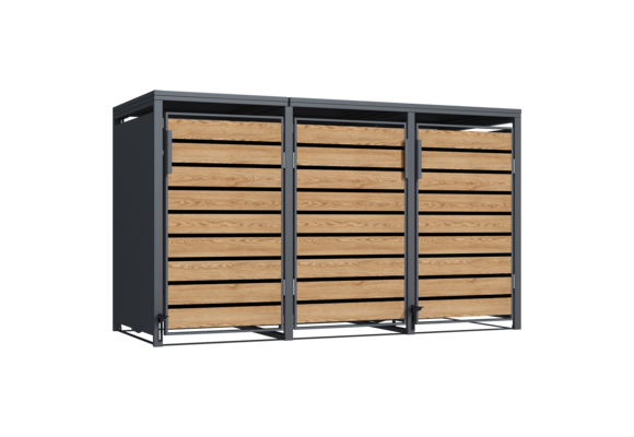 Container ombouw - 3 containers - voetbediening - houtlook