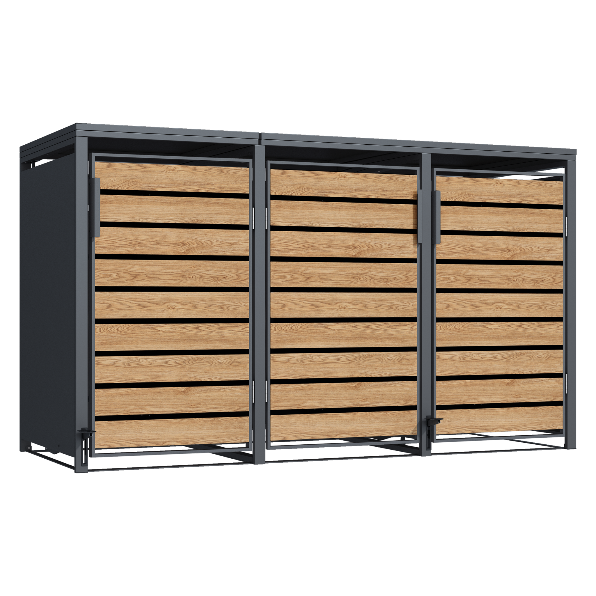 Container ombouw - 3 containers - voetbediening - houtlook
