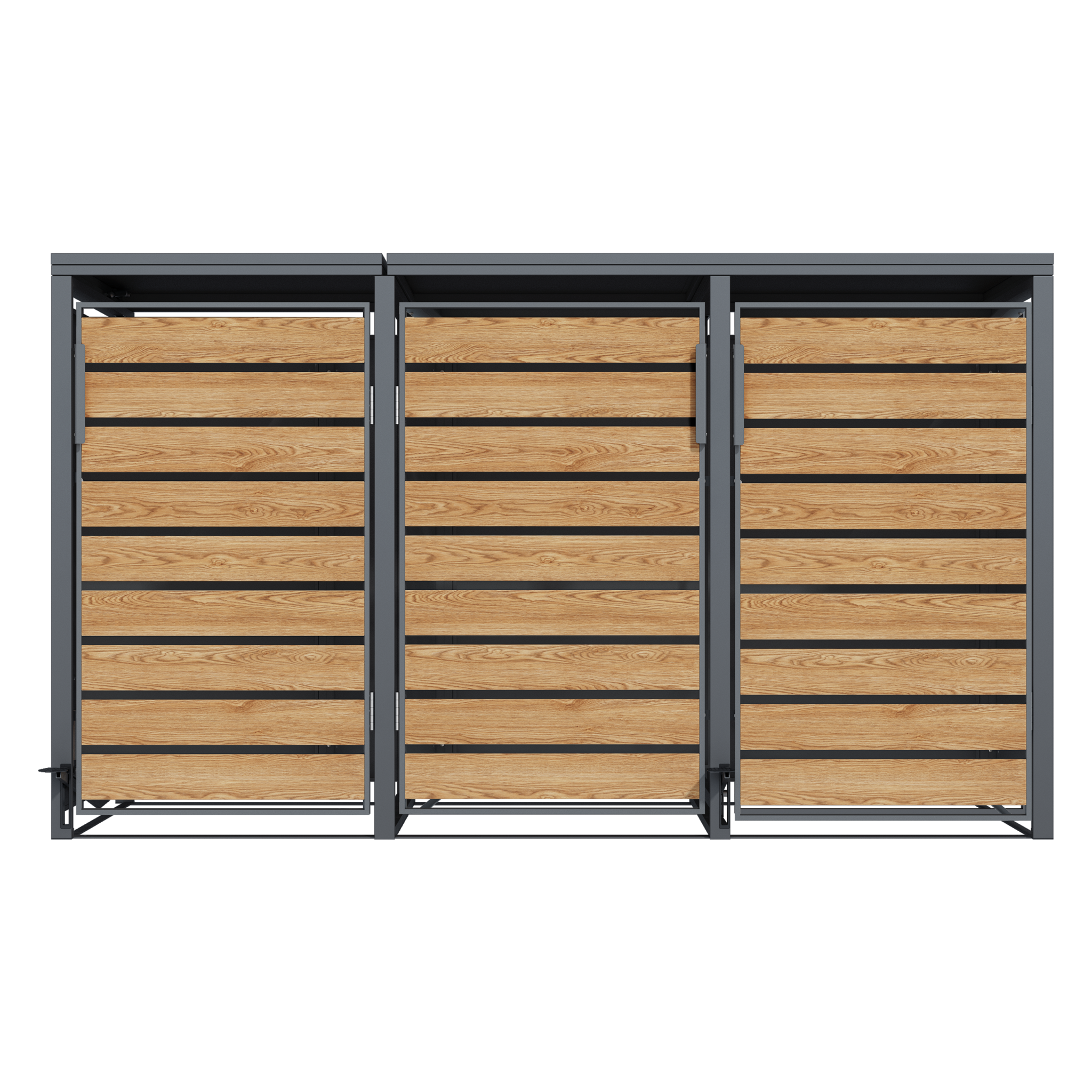 Container ombouw - 3 containers - voetbediening - antraciet
