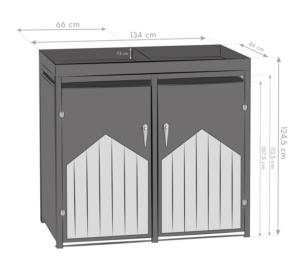Container ombouw - 2 containers - 2x 240 L - plantenbakken