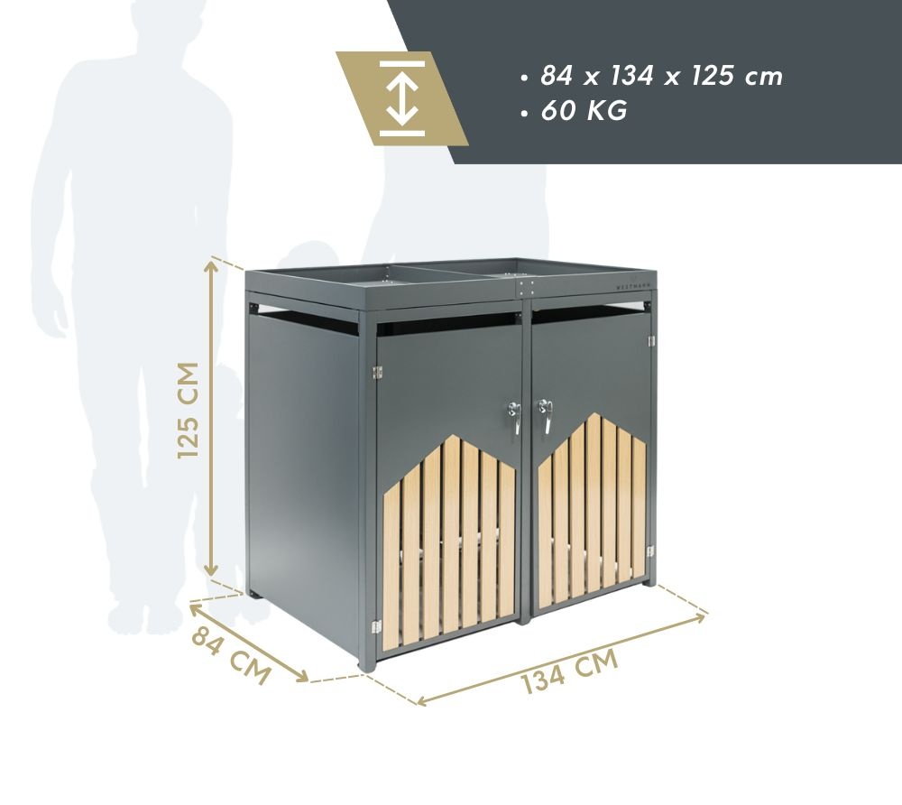 Container ombouw - 2 containers - 2x 240 L - plantenbakken