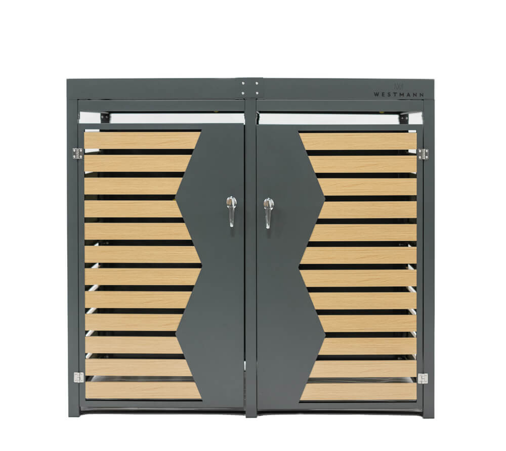 Container ombouw Westmann - 2 containers - antraciet houtlook