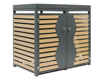 Container ombouw Westmann - 2 containers - antraciet houtlook